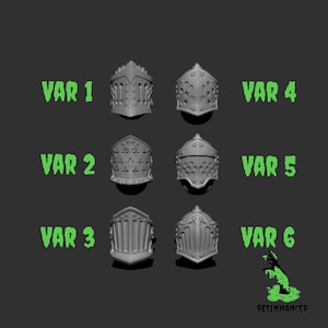Miniature Medieval Helmets series 1 | 3D prints | 32mm | ASOIAF