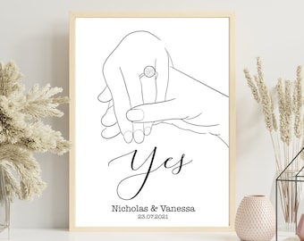 Personalized Engagement Picture | Unique keepsake | Individual wedding gift