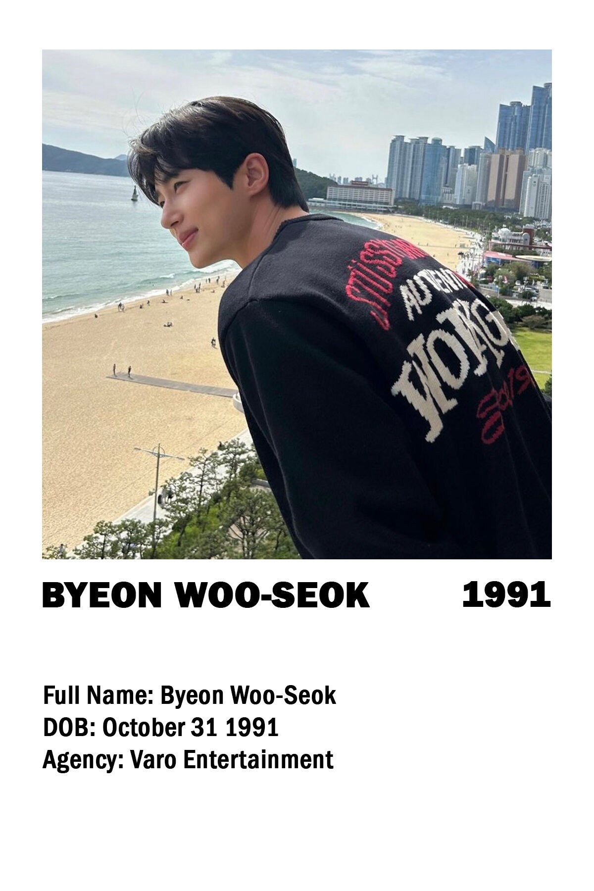 Byeon Woo-seok Aesthetic 6x4" Minimalist-style Poster Print - Etsy