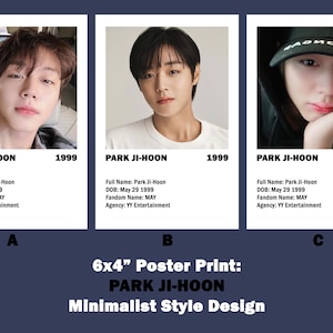 Park Ji-Hoon Aesthetic 6x4&quot; minimalistischer Posterdruck