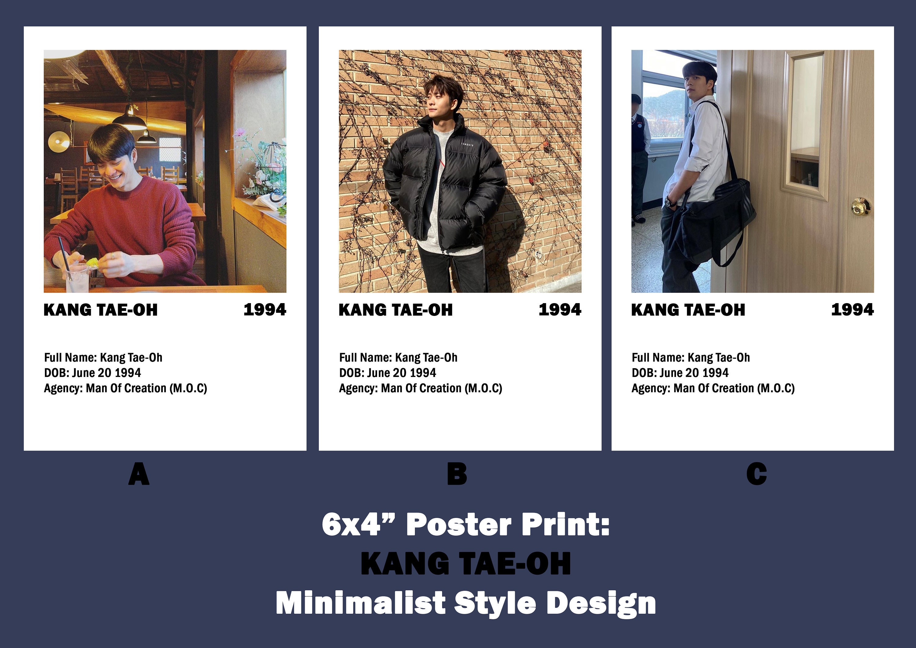 Kang Tae-Oh Aesthetic  6x4" minimalist-style poster print