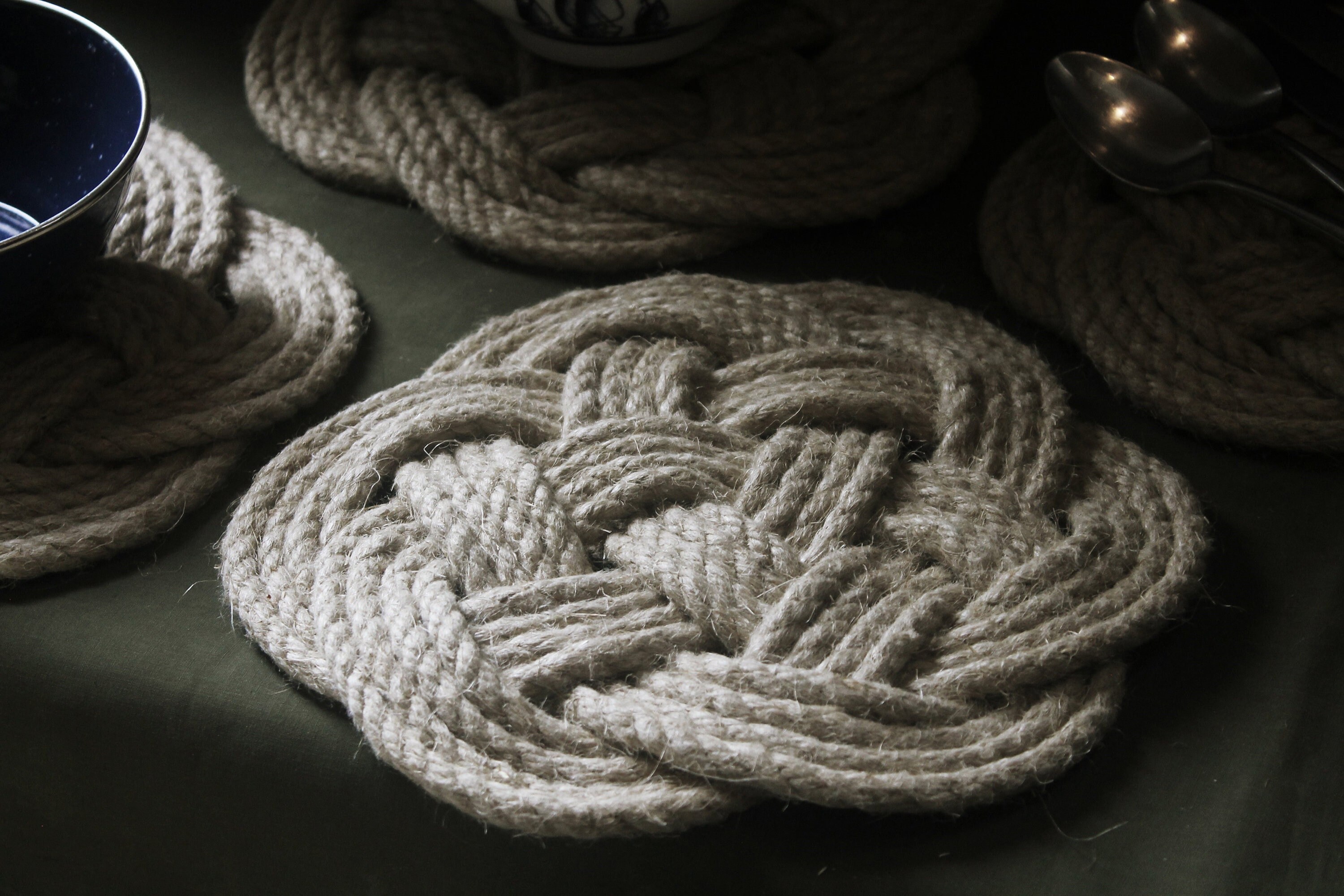 4 X Natural Rope Placemats 