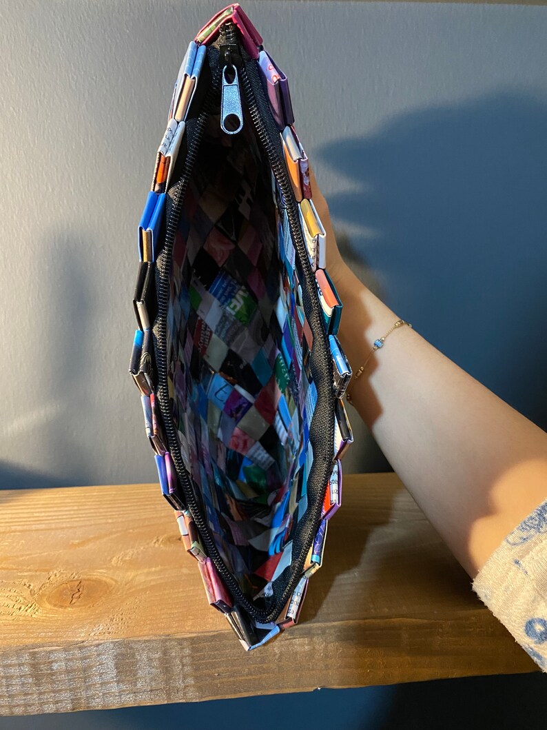 Recycled Magazine Clutch: Eco-Friendly Handcrafted Fashion Bag image 6