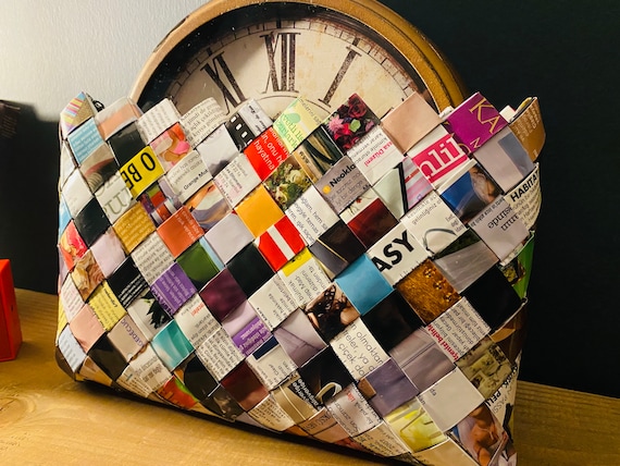 Recycled Magazine Clutch: Eco-Friendly Handcrafted Fashion Bag