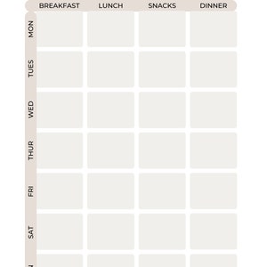 Minimalist Weekly Meal Planner Printable / Food Journal / Meal Tracker / Healthy Eating / PDF