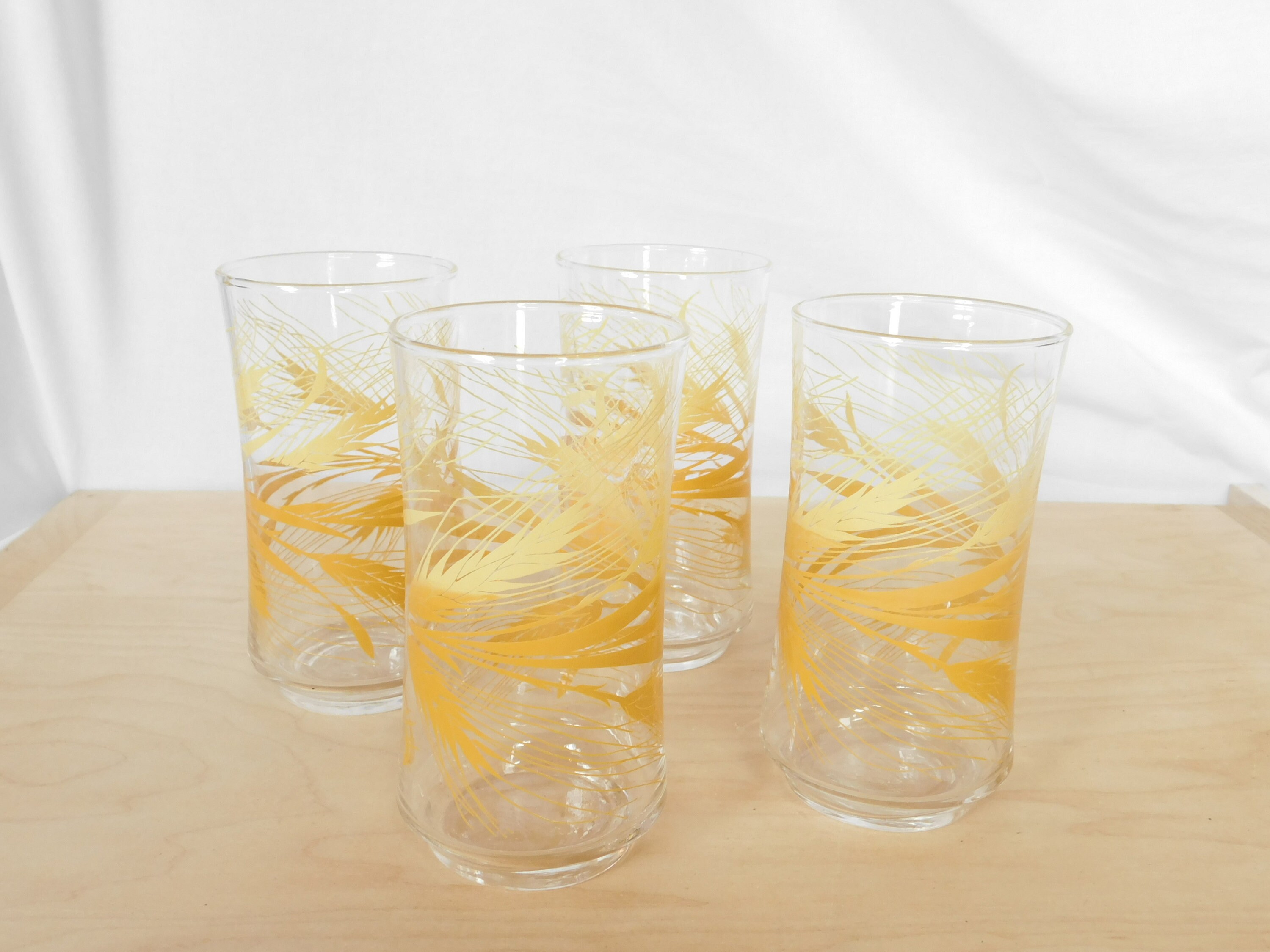 Vintage Libbey Drinking Glasses Set of 4 Harvest Wheat Etsy