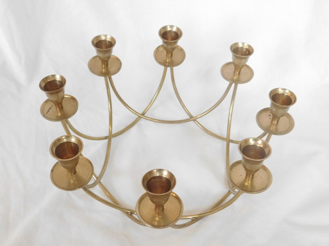 Vintage Candle Holder, Candlestick Holder, Bronze, Holds 8 Tapers