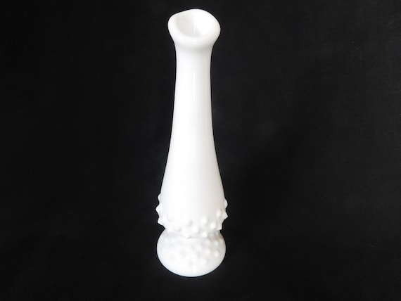 Vintage Bud Vase, Hobnail, Milk Glass, White, Small, Swung, Mini, White Home Decor, Flower Vase, Glass Vase, Previously Owned, Pickers Haven