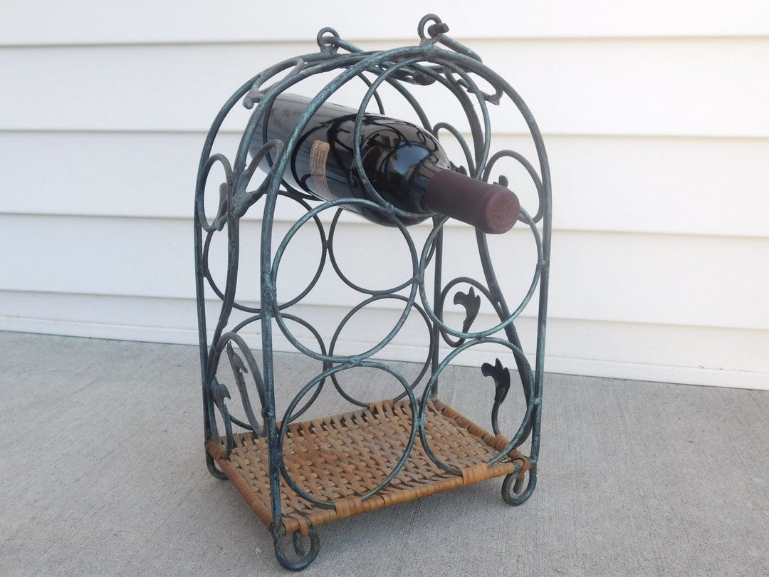 Vintage Wine Holder 5 Bottle Holder Barware Decor Wicker Etsy