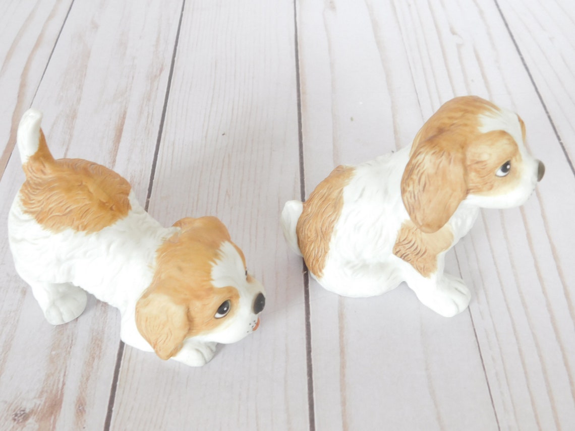 Vintage Dog Figurine Set of 2 Homco Made in Taiwan Cocker Etsy