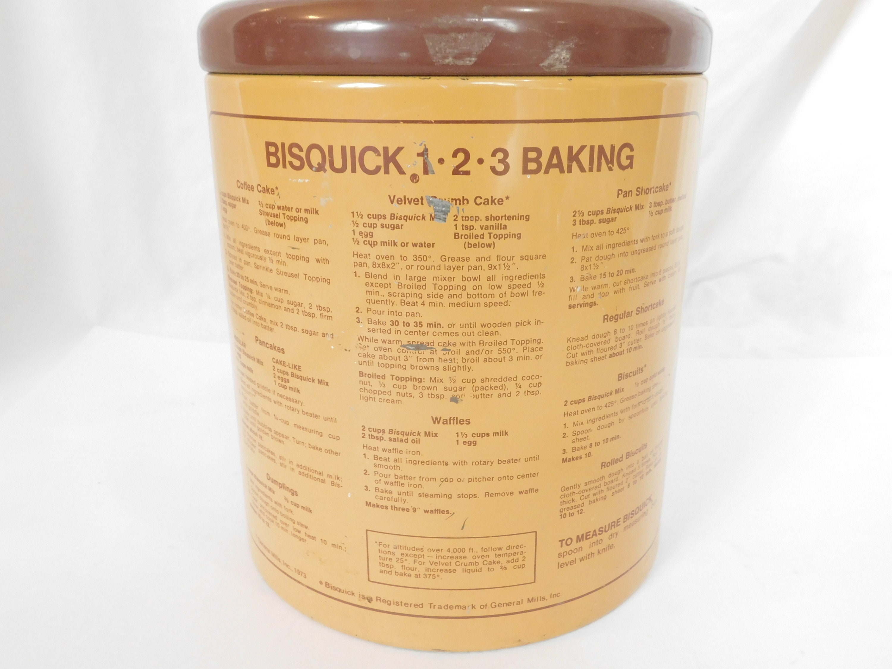 Vintage Canister Metal Bisquick 1970's Can With Lid - Etsy