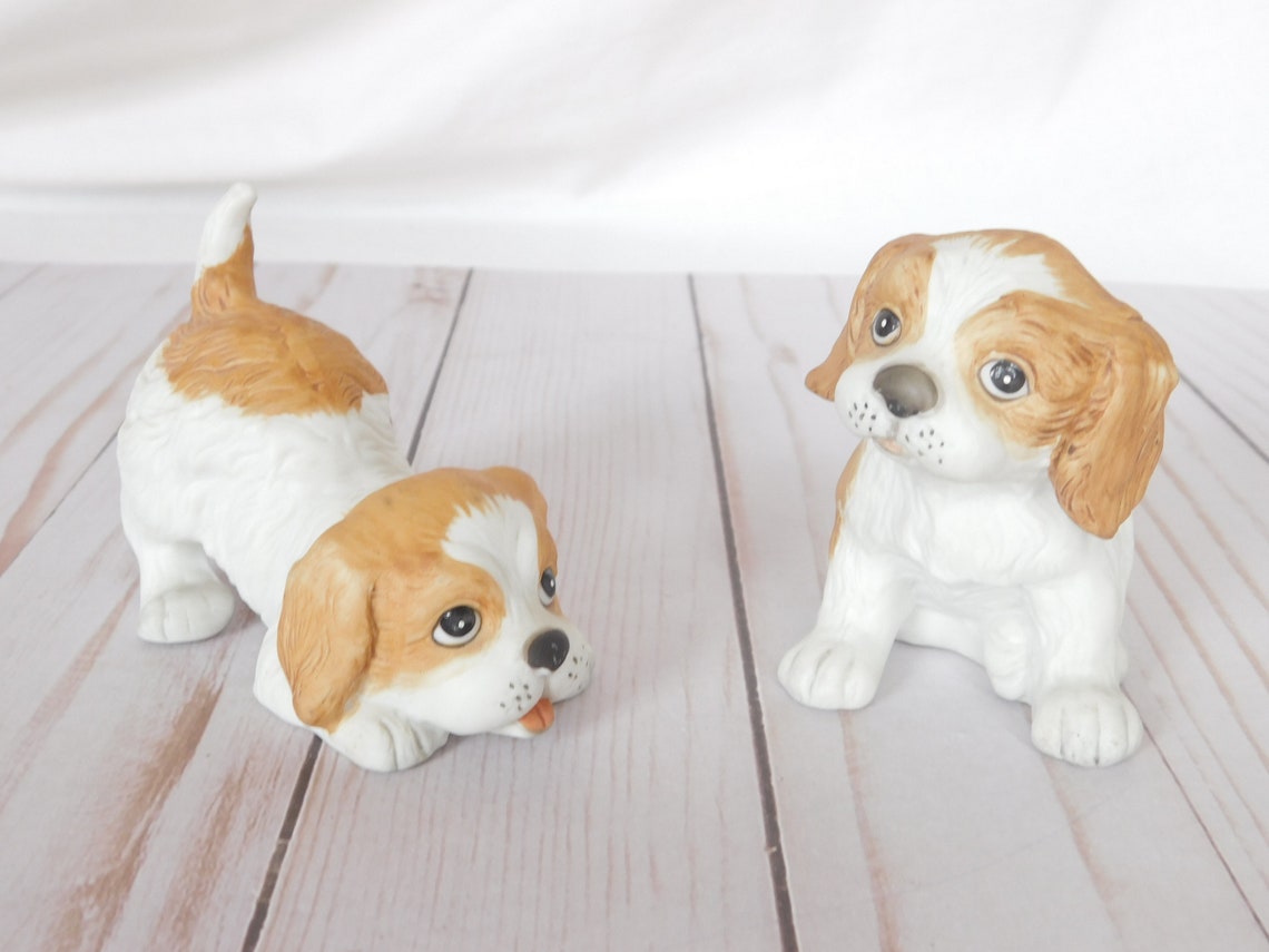 Vintage Dog Figurine Set of 2 Homco Made in Taiwan Cocker Etsy