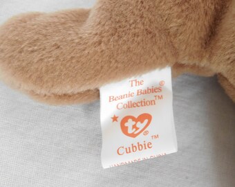 Vintage Beanie Baby, TY, Cubbie, Bear, 1993, PVC Pellets