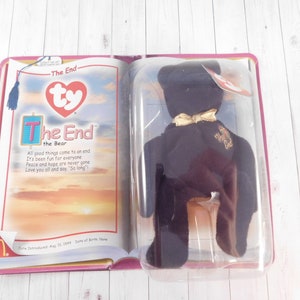 Vintage TY, McDonalds, Happy Meal Toy, The End The Bear, Teenie Beanie, Beanie Babies 2000, Black Bear, Collectible, Souvenir, Millennium