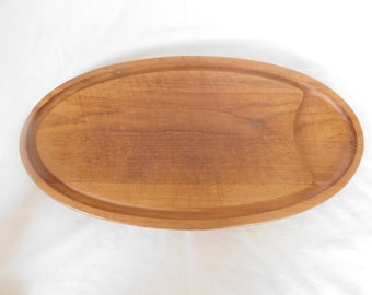 Vintage Cutting Board, Dansk, Genuine Teak, Thailand, JHQ, Wood Board, Cheese Tray, Charcuterie, Oval Serving Tray, Previously Owned, Dining