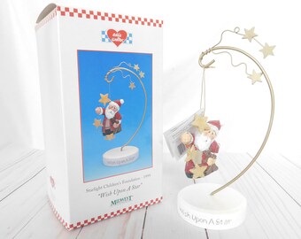 Santa Ornament, Vintage, Ornament Stand, Wish Upon a Star, Old World Santa, Midwest, Cannon Falls, Star Stand, Eddie Walker, Christmas Decor
