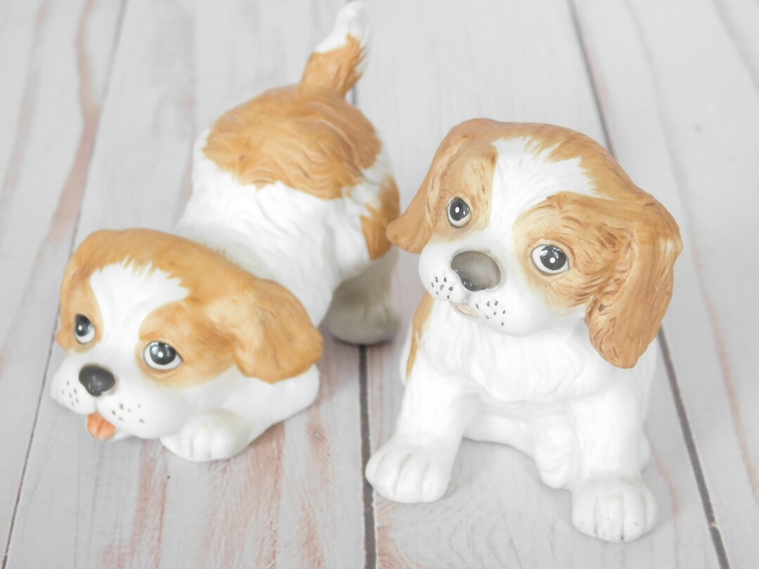 Vintage Dog Figurine Set of 2 Homco Made in Taiwan Cocker Etsy
