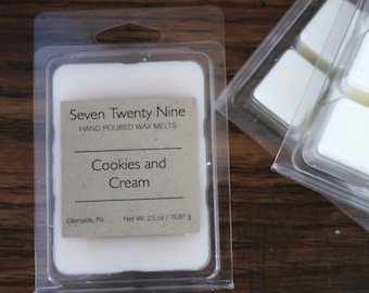 Cookies and Cream Soy Blend Wax Melts - Bakery Scented Home Fragrance - Cookie Fragrance - 2.5 Ounces Clamshells