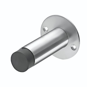 Satin Stainless Steel Wall Mounted Door Stop with Rubber Stopper UK
