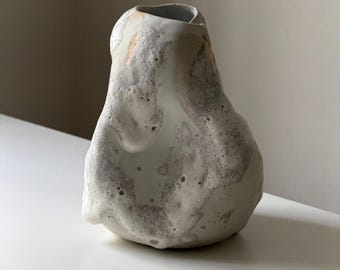 Textured Ceramic Vase, Handmade Vessel, Wabi Sabi Pottery, Neutral Home Styling Decor