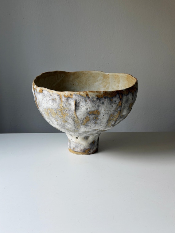 Handbuilt Ceramic Vessel, Textured Wabi Sabi Pottery, Sculptural Organic Decor