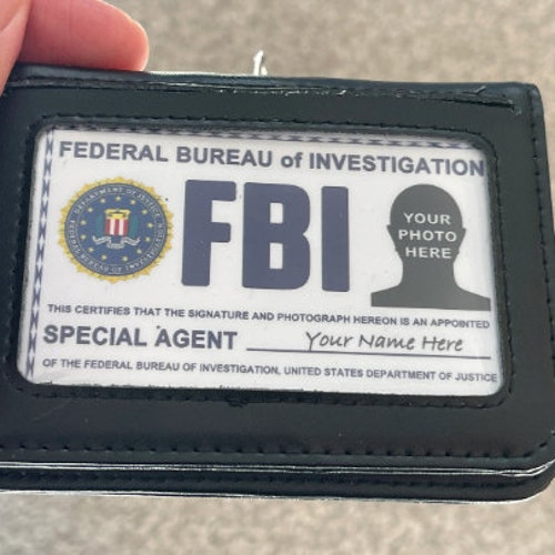 Realitstic Personalised FBI Plastic ID Card With or Without Etsy