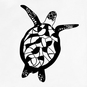 Turtle Downloadable Digitale Print | Kunst aan de muur | Kaarten | Doe-het-zelf projecten| Hoofdkleuren Zwart Wit | Beschikbaar in PNG