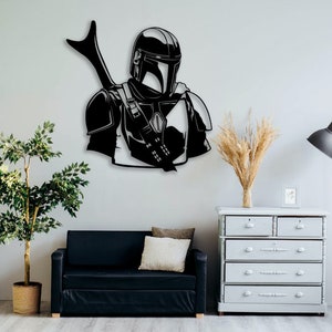 The Mandalorian cut svg dxf file wall sticker pdf silhouette template cnc cutting router digital vector instant download