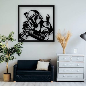 Star Wars The Mandalorian cut svg dxf file wall sticker pdf silhouette template cnc cutting router digital vector instant download