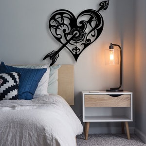 Heart cut svg dxf file wall sticker pdf silhouette template cnc cutting router digital vector instant download