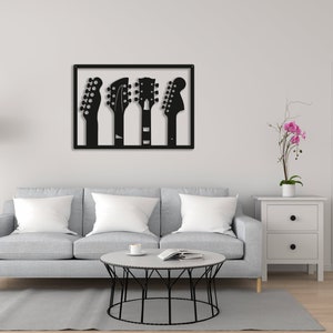Gitaren snijden svg dxf bestand muur sticker pdf silhouet sjabloon cnc snijden router digitale vector instant download