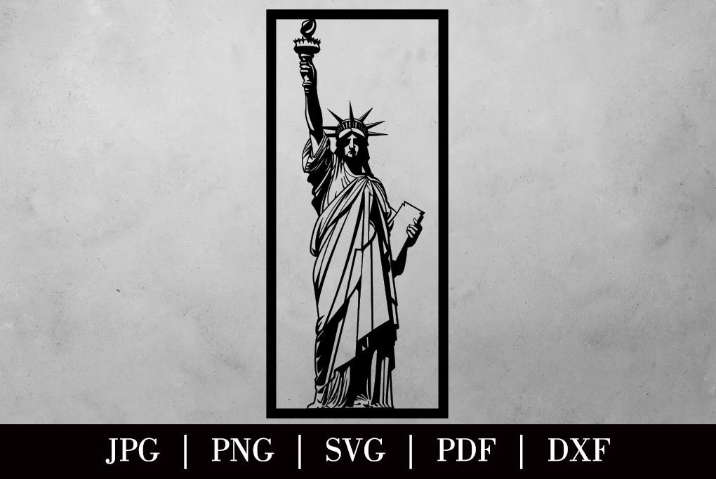 Statue of Liberty Cut Svg Dxf File Wall Sticker Pdf Silhouette - Etsy