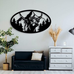 Buffalo Scene cut svg dxf file wall sticker pdf silhouette template cnc cutting router digital vector instant download