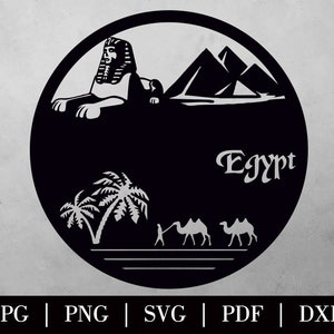Egypt Pyramids Cut Svg Dxf File Wall Sticker Pdf Silhouette Template ...