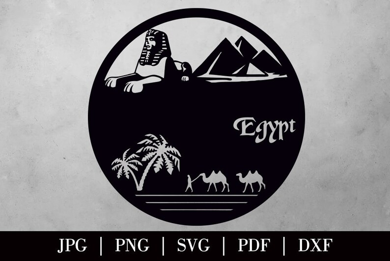 Egypt Pyramids Cut Svg Dxf File Wall Sticker Pdf Silhouette Template ...