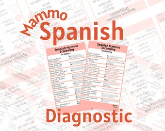 Spanish Diagnostic Mammography card| Spanish Mammo| Badge Buddy|Reference card|Spanish card|Mammography Gift|xray tech|Mammography student