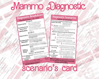 Diagnostic Mammo Reference Card | Gift for MAMMO X-RAY Students/ Radiology | Breast Cancer Awareness | Breast Imaging Fellowship