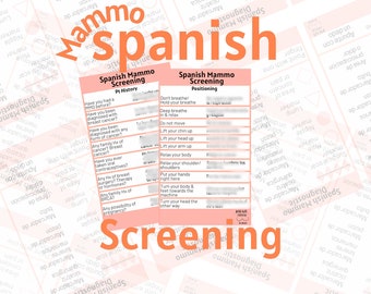 Spanish Mammography card| Spanish Mammo| Badge Buddy|Reference card|Spanish card|Mammography Gift|xray tech|Mammography student