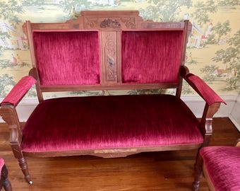 Ornate Love Seat & Two Chairs - Late 19th/Early 20th Century - Family House