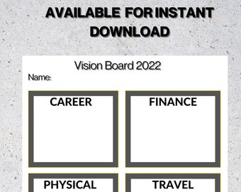 Printable Vision Board & Goal Planner – A4 PDF (Digital Download)