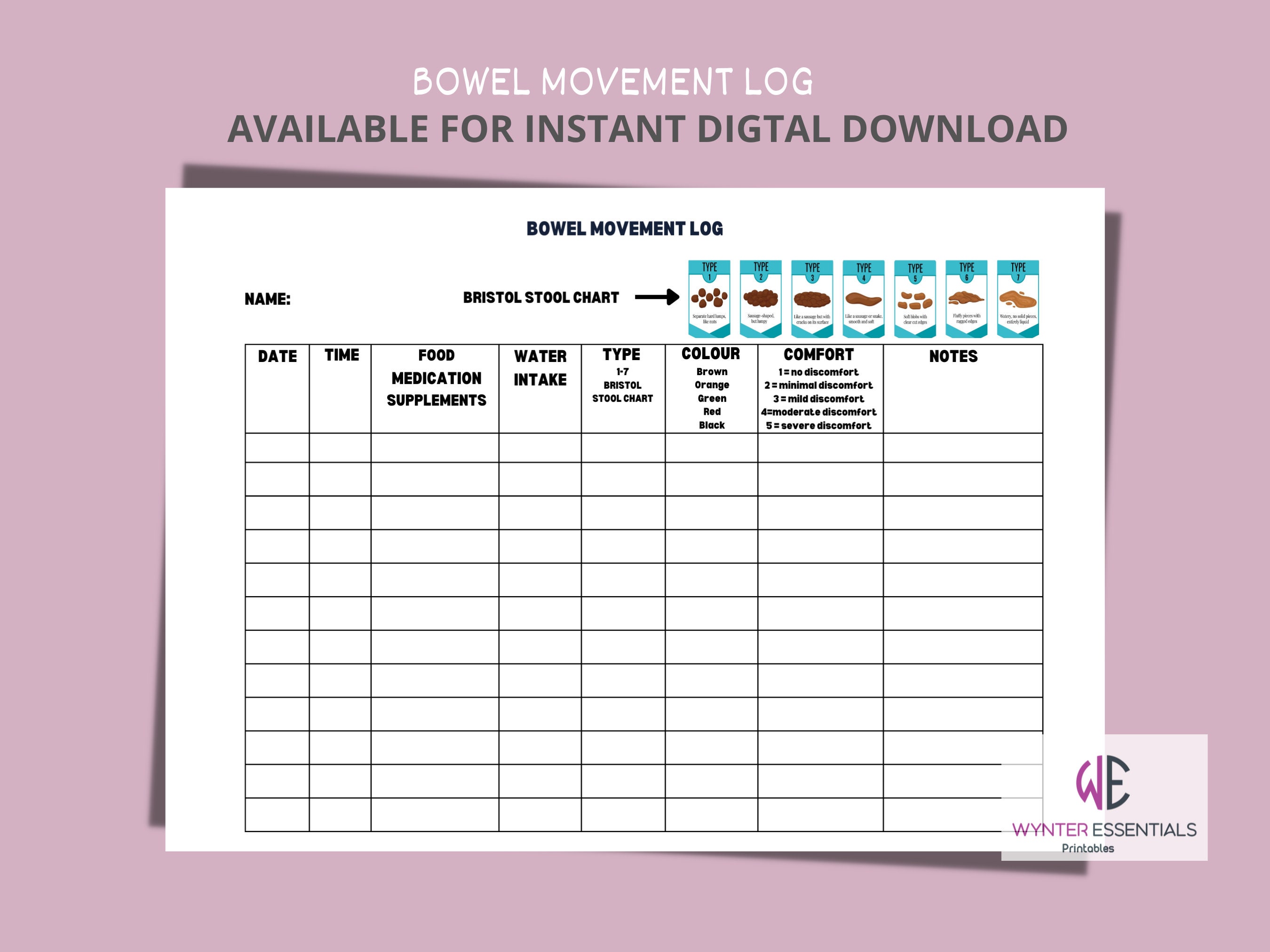 Bowel Movement Chart Printable Fanny Printable