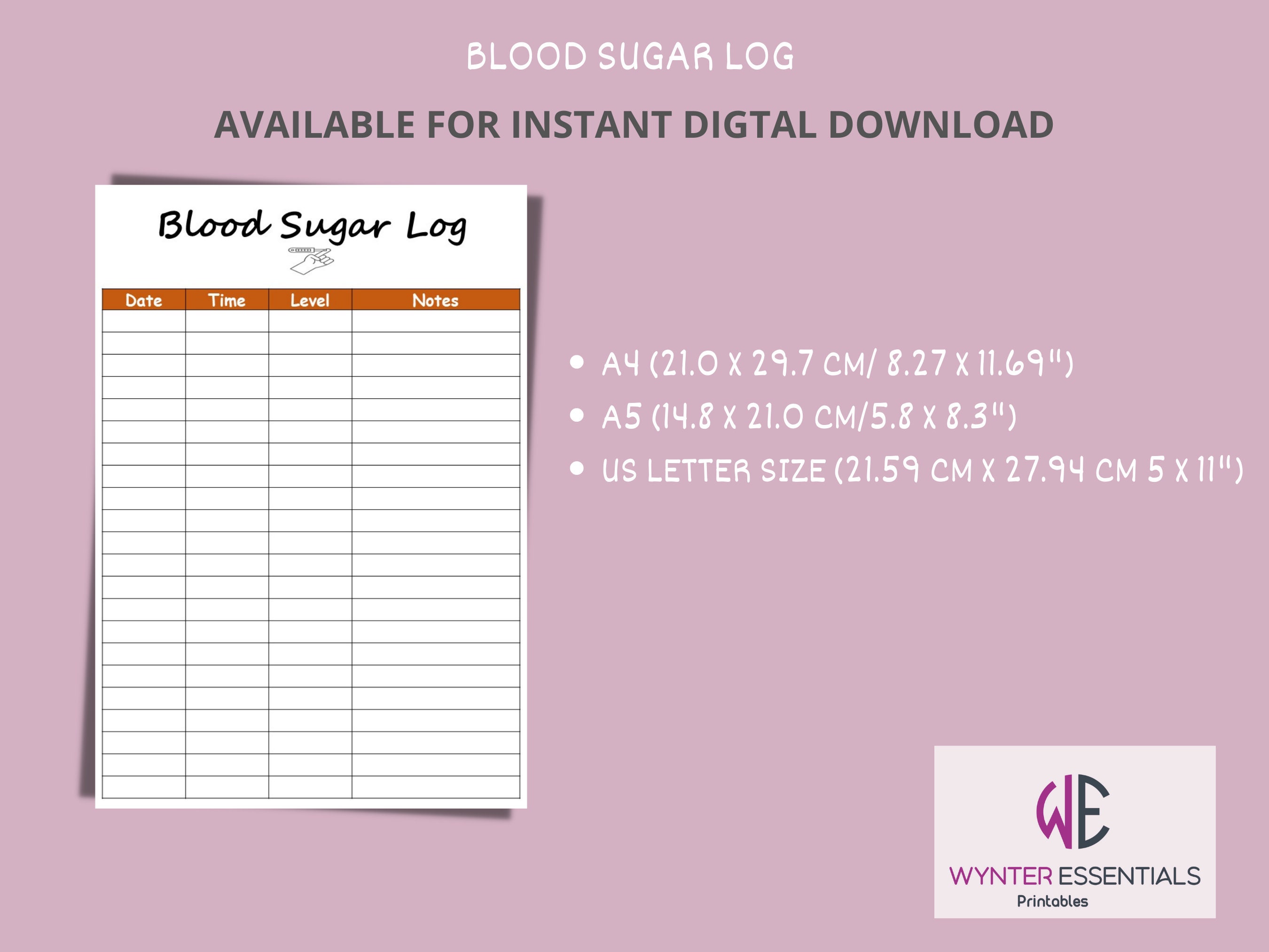 Glucose Tracker Blood Sugar Log Printable Diabetic Journal - Etsy Singapore