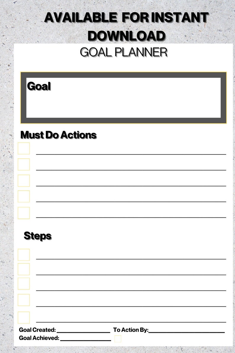 Vision Board Goal Planner Printable Dream Board Printable Template ...