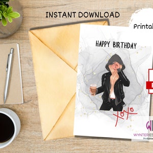 Cartão de feliz aniversário cartões de aniversário feminino cartão de aniversário de adolescente cartão de última hora para impressão download instantâneo digital 02