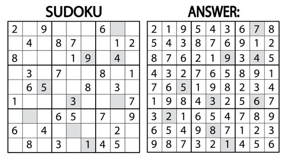 Sudoku Puzzle Medium Level 200 Instant Download to Print at 