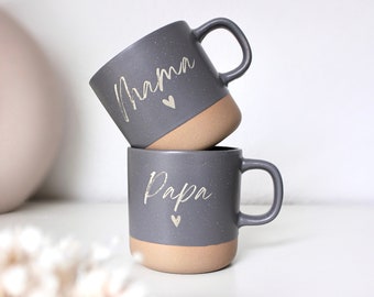 Gray ceramic mug with engraving | Mom, Dad, Mother's Day | Father's Day | Parents | Gift | Personalized | Birthday gift | Name