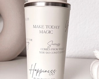 Thermo Mug | Thermobecher Happy Cup, Positive Vibes, Quotes