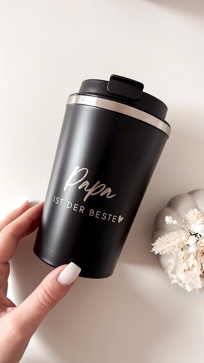 Thermo Mug Thermobecher Travel Mug Mama, Papa, Muttertag Vatertag Eltern Geschenk Personalisiert Geschenk Geburtstag Bild 6