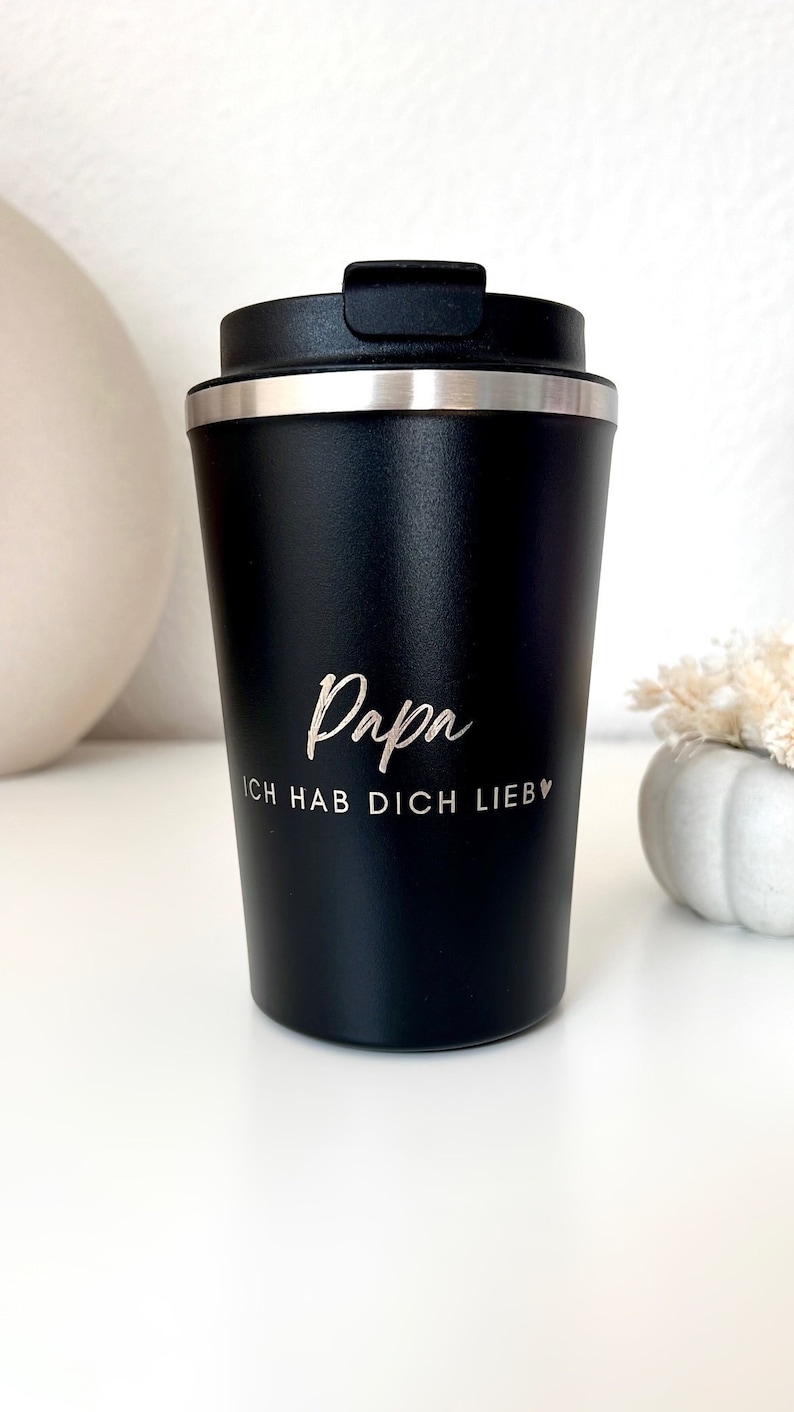 Thermo Mug Thermo Mug Travel Mug Mom, Dad, Mother's Day Father's Day Parents Gift Personalized Birthday Gift Papa hab dich lieb
