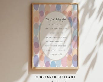 Le Seigneur vous bénisse et vous garde - numéros 6:24-26, art mural verset de la Bible, impression d'ART chrétienne, décoration moderne écriture sainte, mots bénis, cadeaux